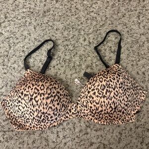 Victoria's Secret Leopard Print Bra with Black Accents